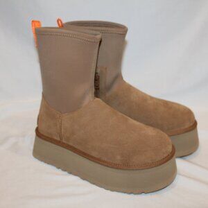 NIB UGG WOMEN'S CLASSIC‎ DIPPER SUEDE SHEARLING LINED BOOTS CHESTNUT SZ 9